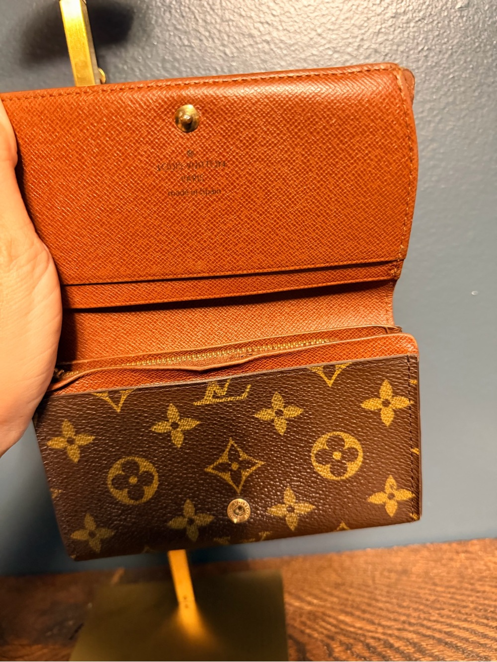 Louis Vuitton Monogram Porte Monnaie Tresor Canvas Brown and Gold Wallet - Picture 7 of 9